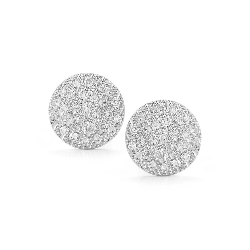 Dana Rebecca Designs Lauren Joy Medium Disc Studs - White Gold